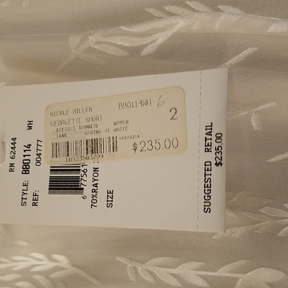 NWT VINTAGE Nicole Miller Size 2 Off White Long Dress - Picture 7 of 10